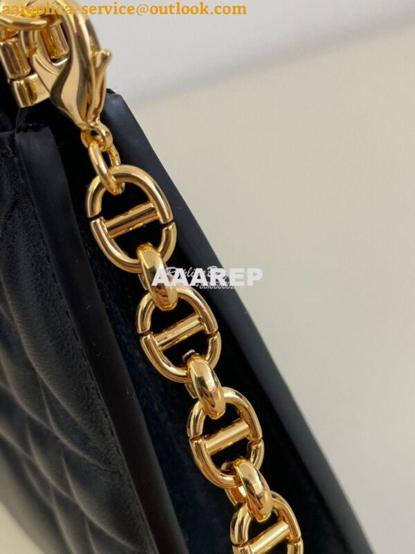 Replica Dior Caro Colle Noire Clutch With Chain Black Cannage Lambskin 6