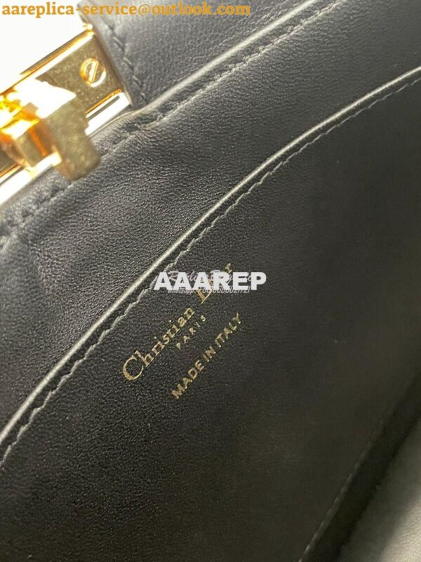 Replica Dior Caro Colle Noire Clutch With Chain Black Cannage Lambskin 7