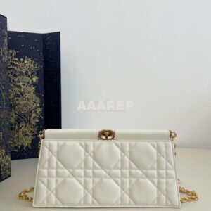 Replica Dior Caro Colle Noire Clutch With Chain Latte Cannage Lambskin