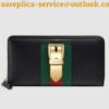 Replica Gucci Sylvie Zip Around Wallet In Black Leather