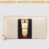 Replica Gucci Sylvie Zip Around Wallet In Black Leather