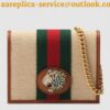 Replica Gucci Vintage Web Rajah Chain Card Case Wallet 573790 2019 2