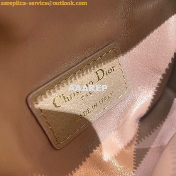 Replica Dior Caro Detachable Half-Moon Coin Purse in Dark Nude Cannage 9