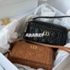 Replica Dior Caro Double Pouch Black Supple Cannage Calfskin S5037