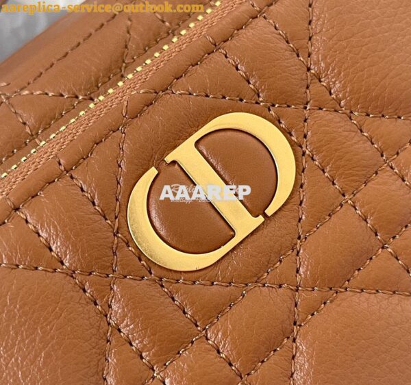 Replica Dior Caro Double Pouch Cognac Supple Cannage Calfskin S5037 5