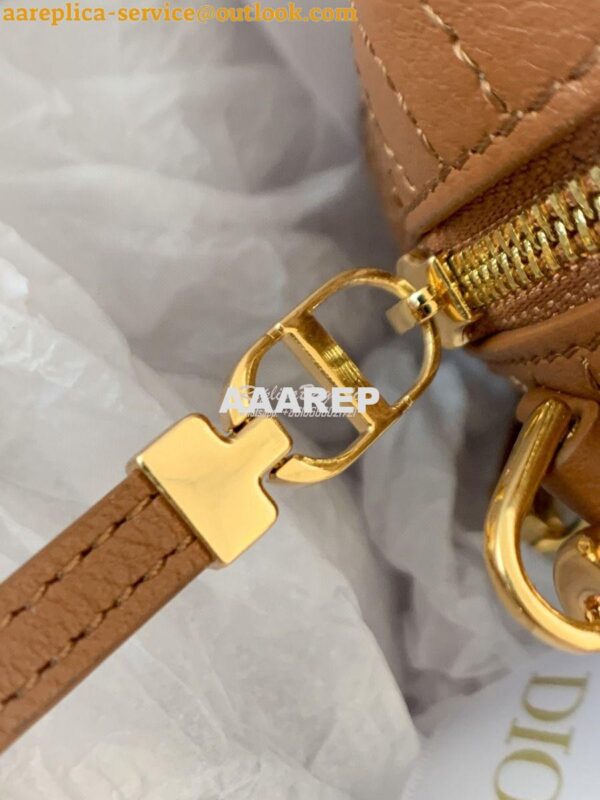 Replica Dior Caro Double Pouch Cognac Supple Cannage Calfskin S5037 7