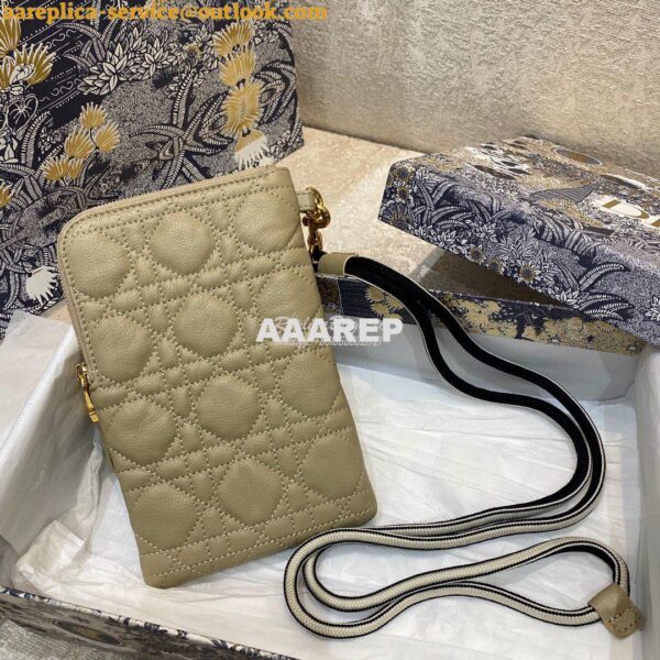 Replica Dior Caro Multifunctional Pouch Beige Supple Cannage Calfskin 6