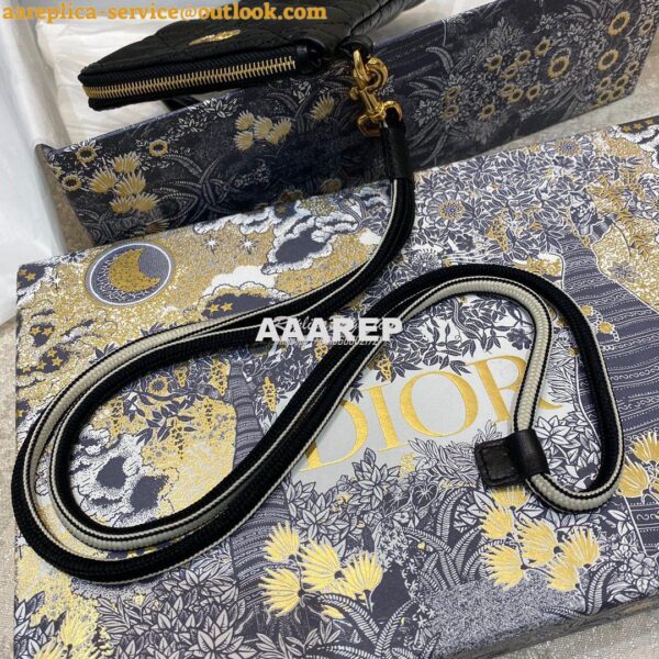 Replica Dior Caro Multifunctional Pouch Black Supple Cannage Calfskin 7