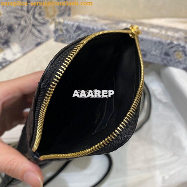 Replica Dior Caro Multifunctional Pouch Black Supple Cannage Calfskin 8