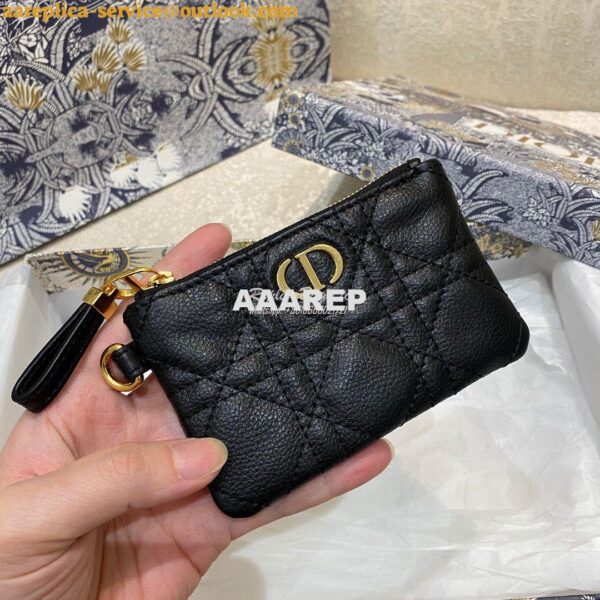 Replica Dior Caro Multifunctional Pouch Black Supple Cannage Calfskin 9