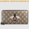 Replica Gucci 602547 Disney x Gucci wallet in Beige/ebony mini GG Supreme canvas