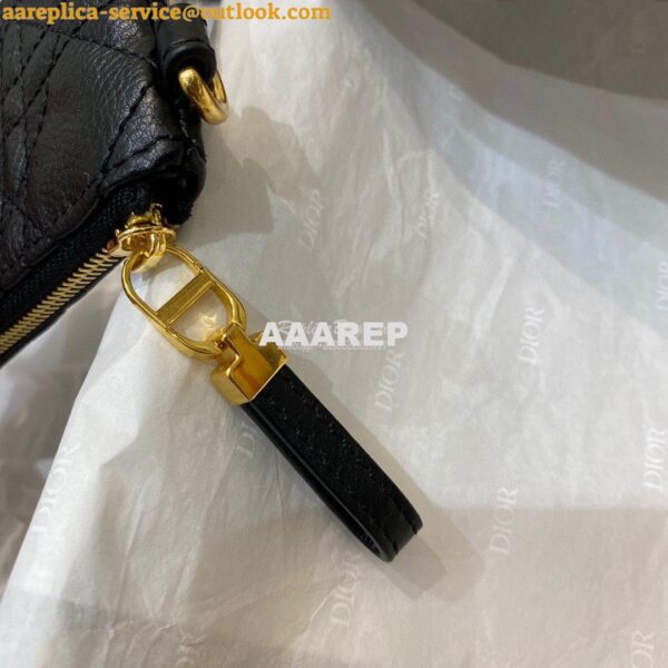 Replica Dior Caro Multifunctional Pouch Black Supple Cannage Calfskin 11
