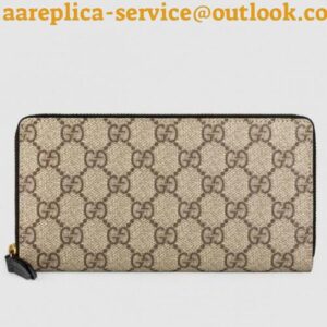 Replica Gucci Beige GG Supreme Zip Around Wallet