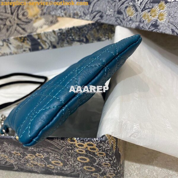 Replica Dior Caro Multifunctional Pouch Ocean Blue Supple Cannage Calf 5
