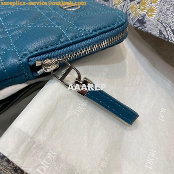 Replica Dior Caro Multifunctional Pouch Ocean Blue Supple Cannage Calf 7