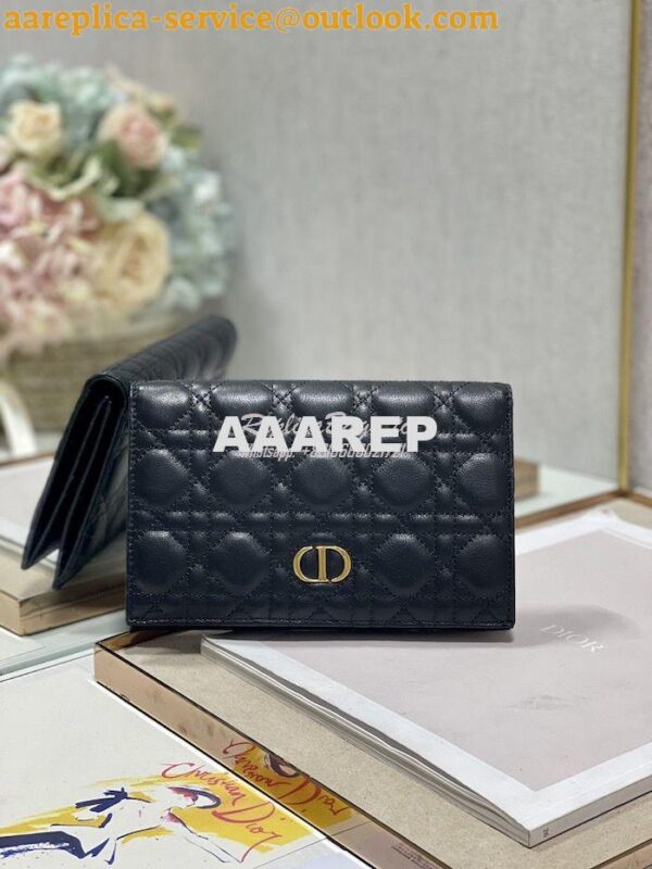 Replica Dior Caro XL Slim Wallet Supple Cannage Calfskin S5104 4