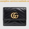 Replica Gucci Black GG Marmont Compact Wallet