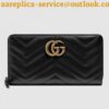 Replica Gucci Black GG Marmont Zip Around Wallet With Pearls 2