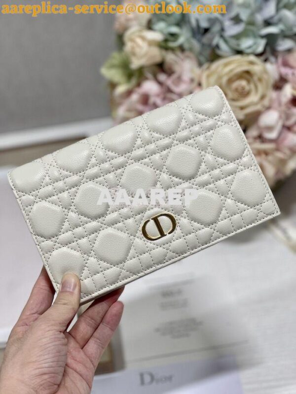 Replica Dior Caro XL Slim Wallet Supple Cannage Calfskin S5104 19