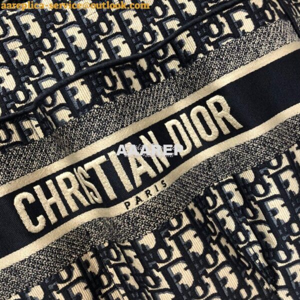 Replica Dior Catherine Tote Bag Blue Oblique Embroidery M1279 4