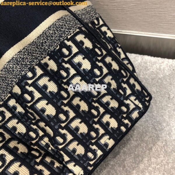 Replica Dior Catherine Tote Bag Blue Oblique Embroidery M1279 5