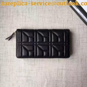 Replica Gucci Black GG Marmont Zip Around Wallet With Pearls 2