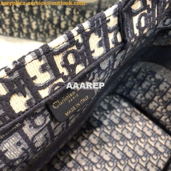 Replica Dior Catherine Tote Bag Blue Oblique Embroidery M1279 8