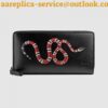 Replica Gucci Black GG Marmont Zip Around Wallet With Pearls