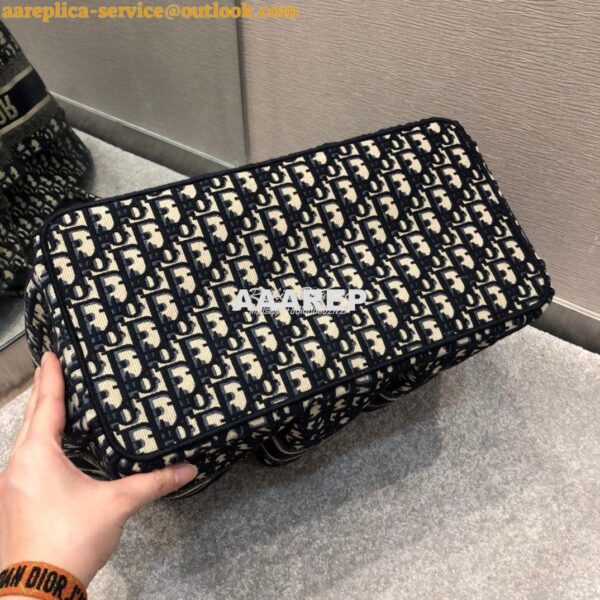 Replica Dior Catherine Tote Bag Blue Oblique Embroidery M1279 9