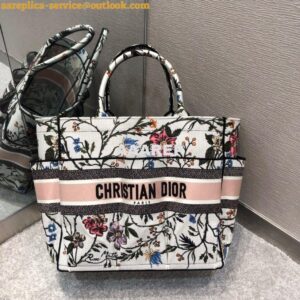 Replica Dior Catherine Tote Bag Rosa Mutabilis Embroidered Canvas M127