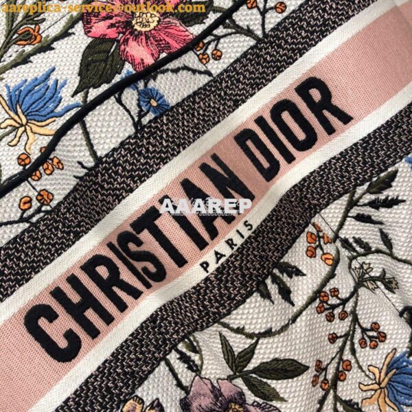 Replica Dior Catherine Tote Bag Rosa Mutabilis Embroidered Canvas M127 4
