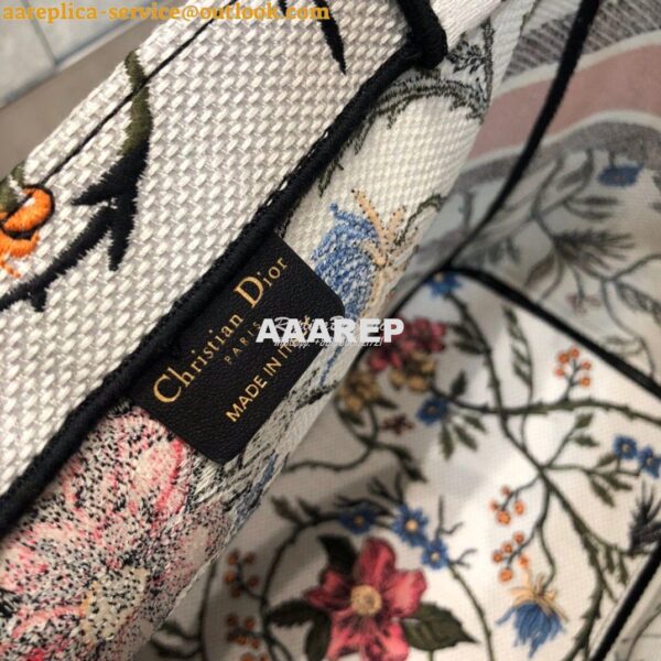 Replica Dior Catherine Tote Bag Rosa Mutabilis Embroidered Canvas M127 7