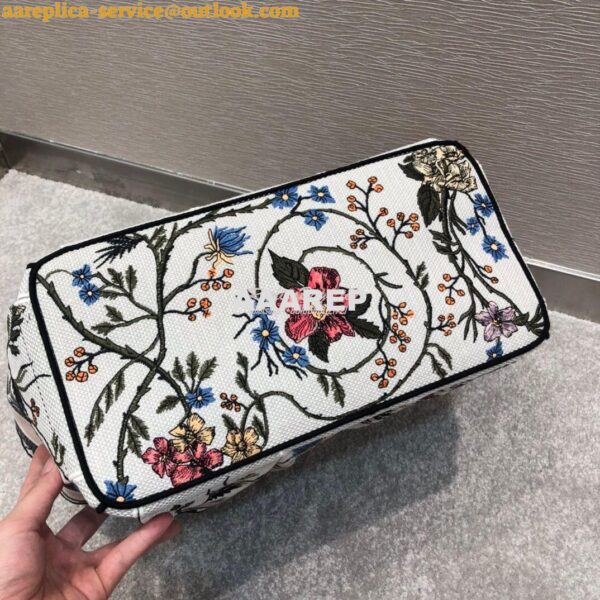 Replica Dior Catherine Tote Bag Rosa Mutabilis Embroidered Canvas M127 9