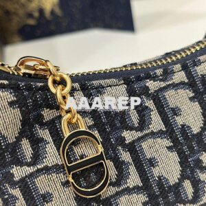 Replica Dior CD Lounge Bag Blue Oblique Jacquard M22626 2