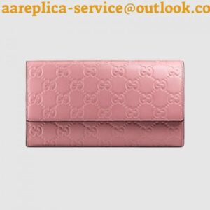 Replica Gucci Continental Flap Wallet In Pink Guccissima Leather