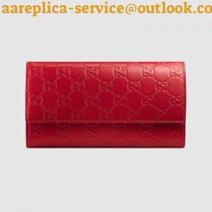 Replica Gucci Continental Flap Wallet In Red Guccissima Leather