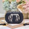Replica Dior CD Signature Oval Camera Bag Latte Calfskin with Embossed 2