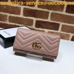 Replica Gucci Dusty Pink GG Marmont Continental Wallet 2