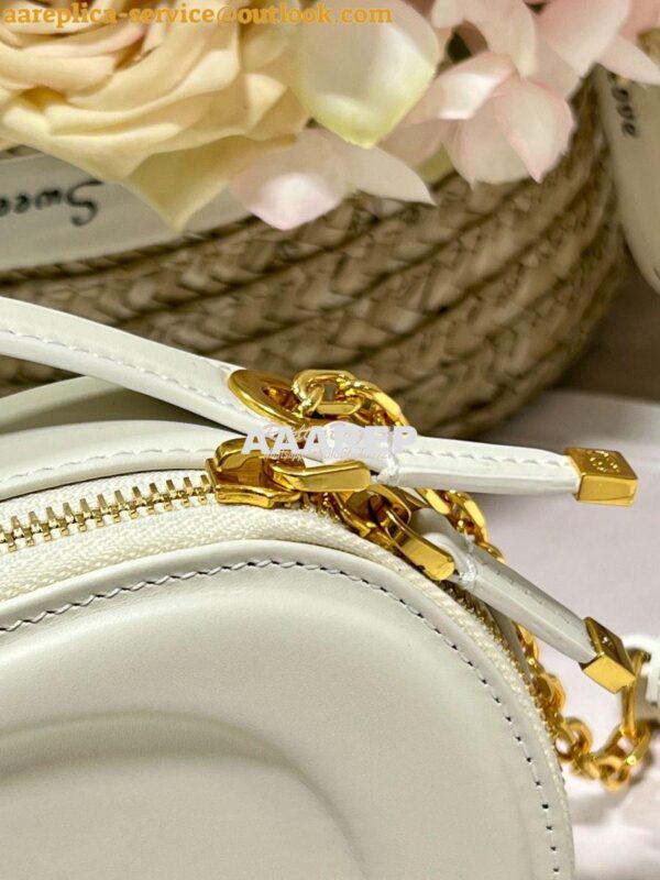 Replica Dior CD Signature Oval Camera Bag Latte Calfskin with Embossed 7