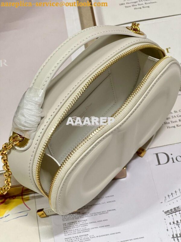 Replica Dior CD Signature Oval Camera Bag Latte Calfskin with Embossed 9
