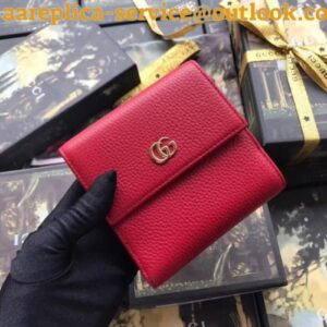 Replica Gucci French Flap Wallet In Red Leather 2