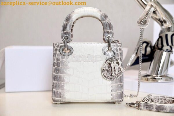 Replica Dior Crocodile Leather Mini Lady Dior Bag with Crystals Crocod 3