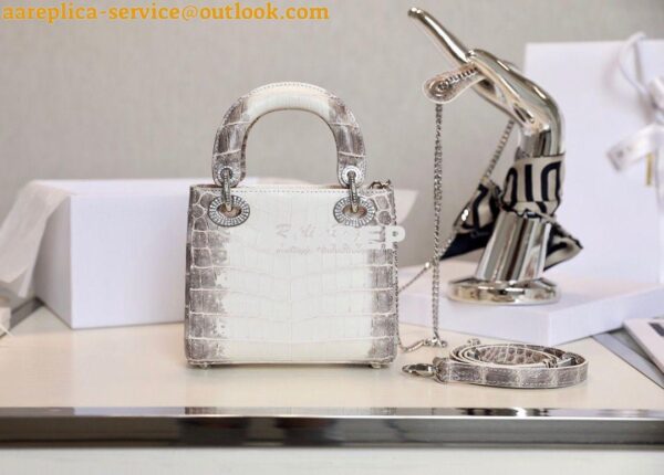 Replica Dior Crocodile Leather Mini Lady Dior Bag with Crystals Crocod 9