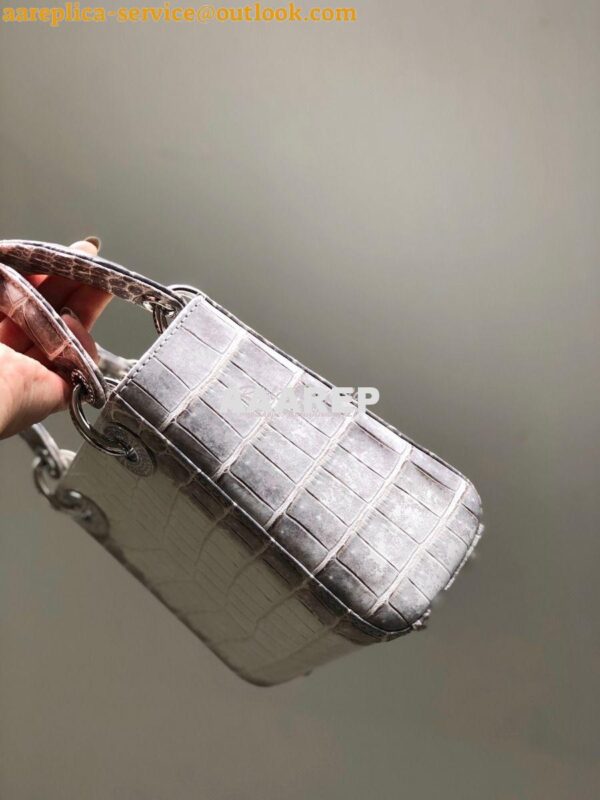 Replica Dior Crocodile Leather Mini Lady Dior Bag with Crystals Crocod 15