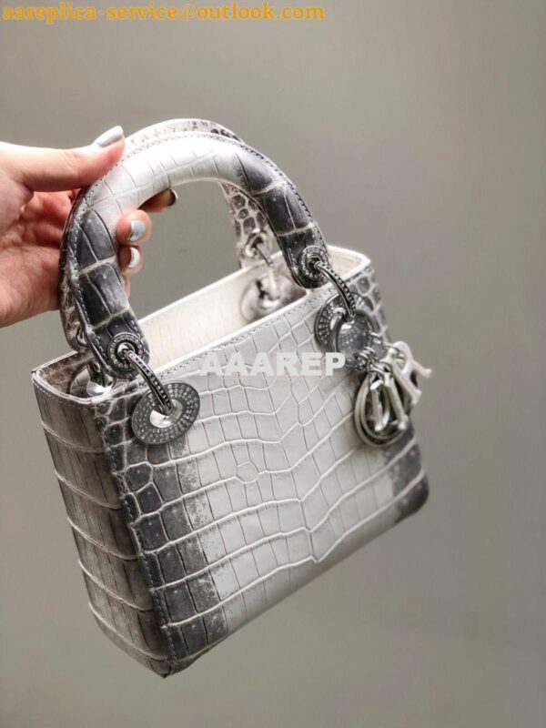 Replica Dior Crocodile Leather Mini Lady Dior Bag with Crystals Crocod 16