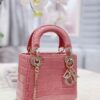 Replica Dior Crocodile Leather Mini Lady Dior Bag with Crystals in Pur 2