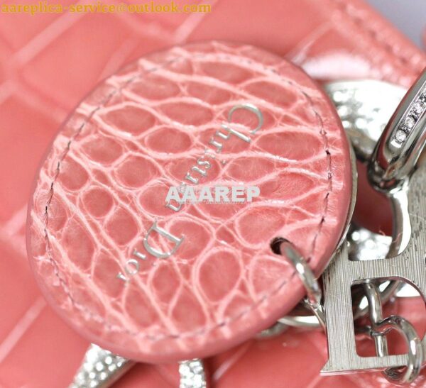 Replica Dior Crocodile Leather Mini Lady Dior Bag with Crystals in Cor 8