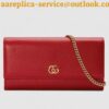 Replica Gucci GG Marmont Leather Chain Wallet ‎546585 Black 2018