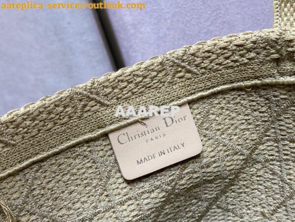 Replica Dior D-Bubble Bucket Bag Beige Cannage Embroidery with Straw E 11