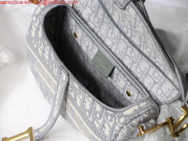 Replica Dior Saddle Bag Burgundy Dior Oblique Jacquard M0446 Gray 10